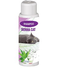 DERMA CAT deterge, protegge e nutre naturalmente la pelle ripristinando l’equilibrio cheratinico sul pelo danneggiato per gatti 250 ml