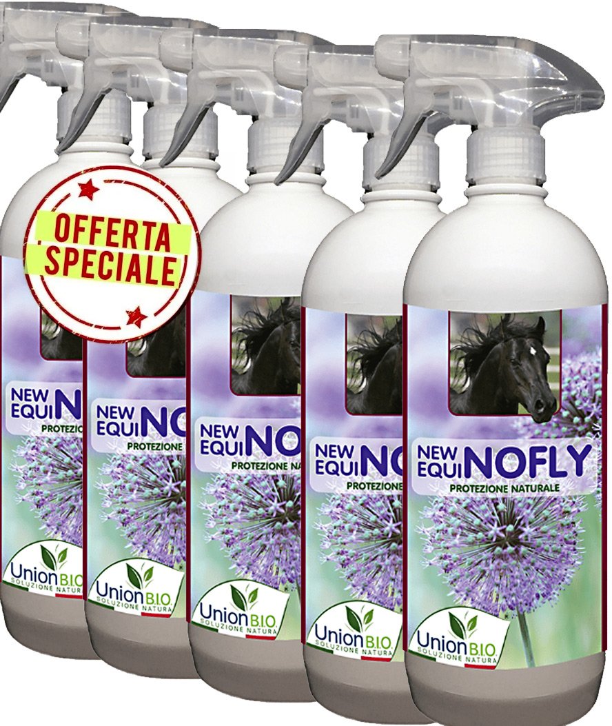 SET 5 PEZZI Lozione Citronella Tea Tree ed  Eucalipto per Cavalli Repulsiva insetti e zanzare 5x1000ml