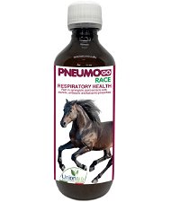 PNEUMO GO mangime complementare per cavalli ricco di estratti vegetali sinergici con proprietà diuretiche, antisettiche e balsamiche 200ml