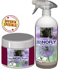 SET NEW EQUI NO FLY PER INSETTI: 1 spray per il corpo 1 l + 1 gel parti delicate con profumazione sgradita agli insetti 500 ml