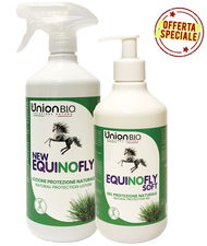 SET NEW EQUI NO FLY PER INSETTI: 1 spray per il corpo 1 l + 1 gel parti delicate con profumazione sgradita agli insetti 500 ml