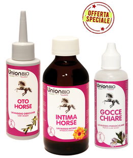 KIT PARTI DELICATE: OTO HORSE 100 ml + INTIMA HORSE 100 ml + GOCCE CHIARE 40 mL