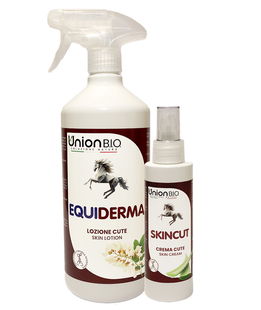 Kit PRONTO SOCCORSO per la CUTE CAVALLI: equiderma lozione cute 1l + skincut crema cute 125 ml