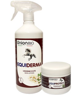 Kit CUTE FORTE E SANA CAVALLI: equiderma lozione cute 1 l + equiprotect unguento per lesioni 250 ml